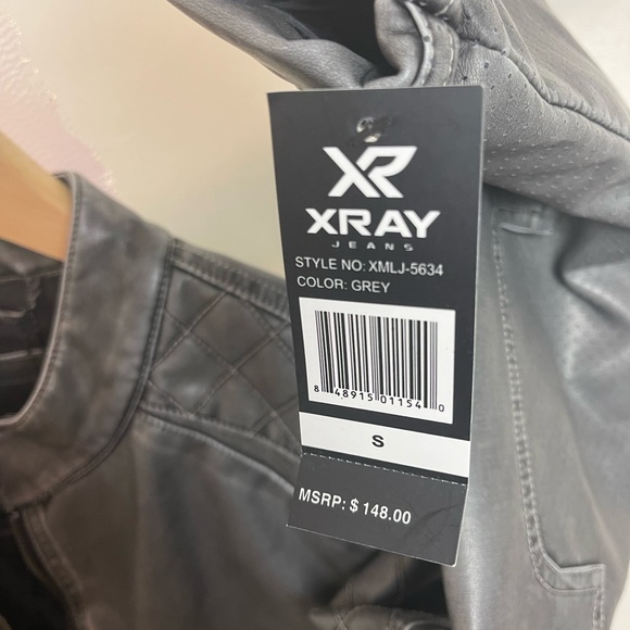 NWT Grey Quilted Biker Jacket - Picture 4 of 7